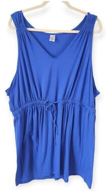 West Loop Women's Blue Sleeveless Drawstring Dress Size XXL